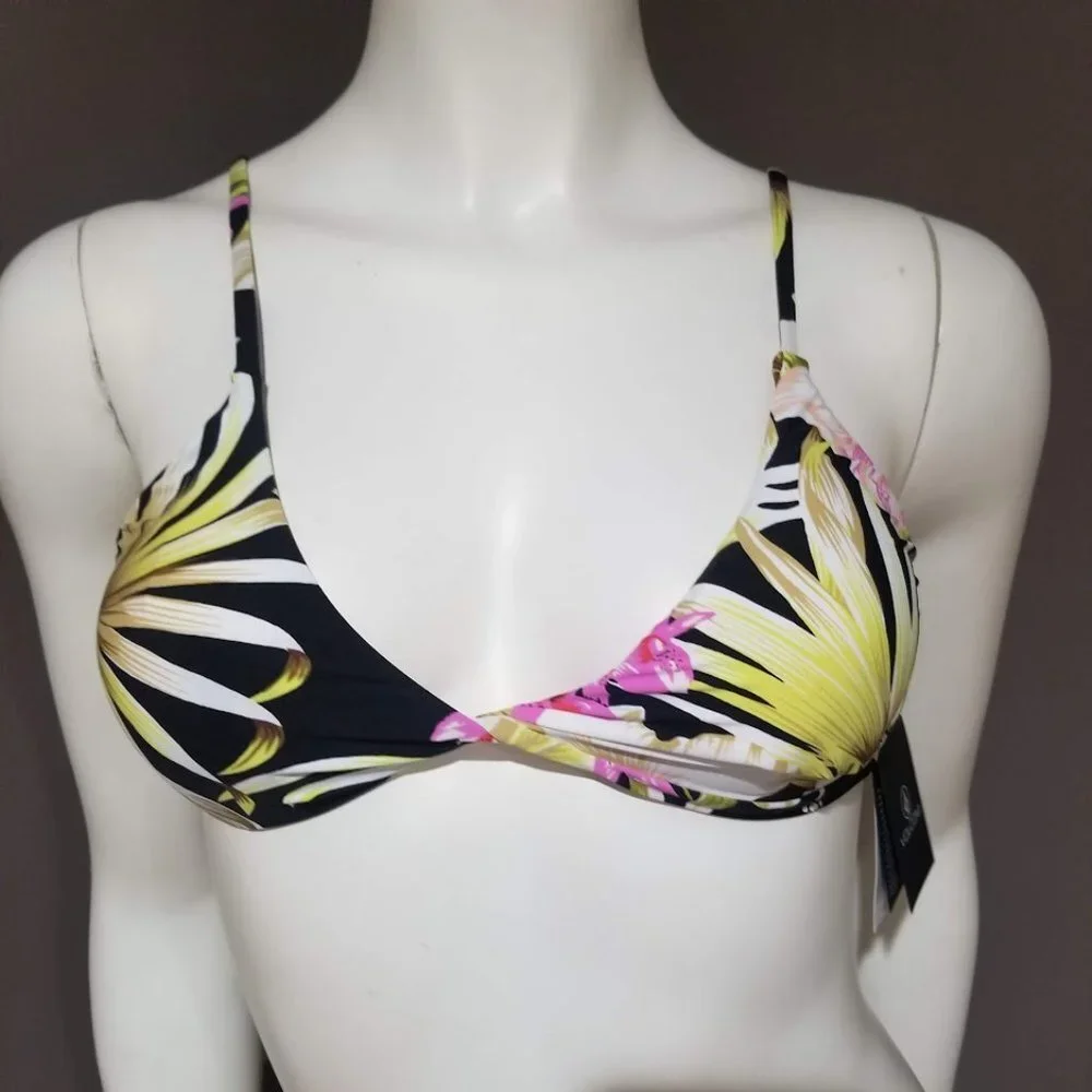 Volcom Shore She Can Scoop-Neck Bikini Top Size Small